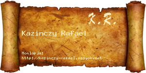 Kazinczy Rafael névjegykártya